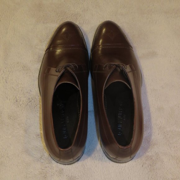 Louis Vuitton Brown Leather Captoe Flower Medallion Dress Shoes 9.5 NWB main image 11
